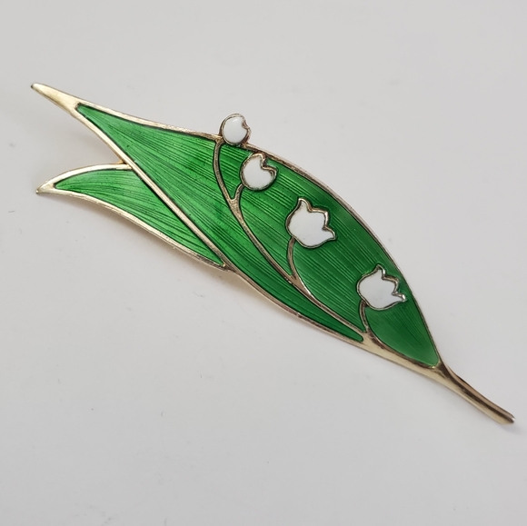 Art Deco Sterling Silver 925 Leaf Brooch One of a kind Pin - Picture 3 of 6